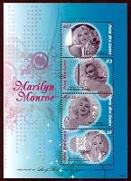 Marilyn Monroe Mint Sheet of 4 Stamps Papua New Guinea, 2008